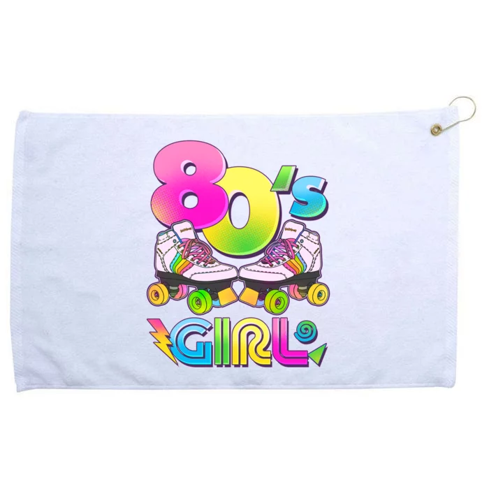 Retro 80's Girl Cute Roller Skates Grommeted Golf Towel