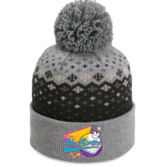 Retro 80's Hit Bombs Golfing The Baniff Cuffed Pom Beanie