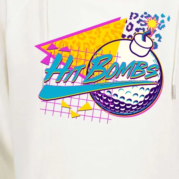 Retro 80's Hit Bombs Golfing Womens Funnel Neck Pullover Hood