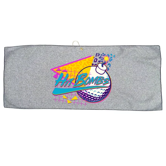 Retro 80's Hit Bombs Golfing Large Microfiber Waffle Golf Towel