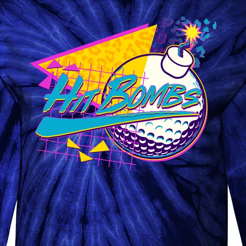 Retro 80's Hit Bombs Golfing Tie-Dye Long Sleeve Shirt