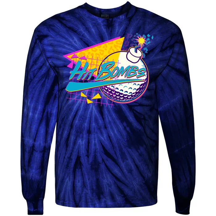 Retro 80's Hit Bombs Golfing Tie-Dye Long Sleeve Shirt