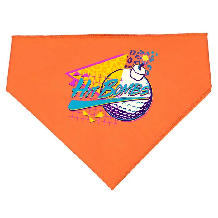 Retro 80's Hit Bombs Golfing USA-Made Doggie Bandana