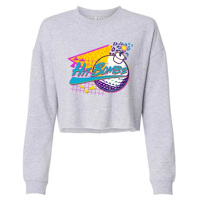 Retro 80's Hit Bombs Golfing Cropped Pullover Crew