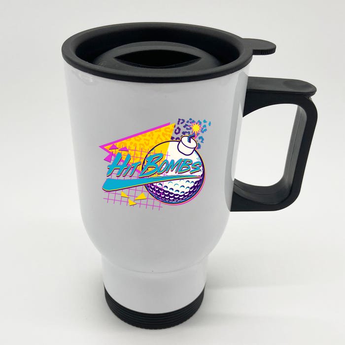 Retro 80's Hit Bombs Golfing Front & Back Stainless Steel Travel Mug