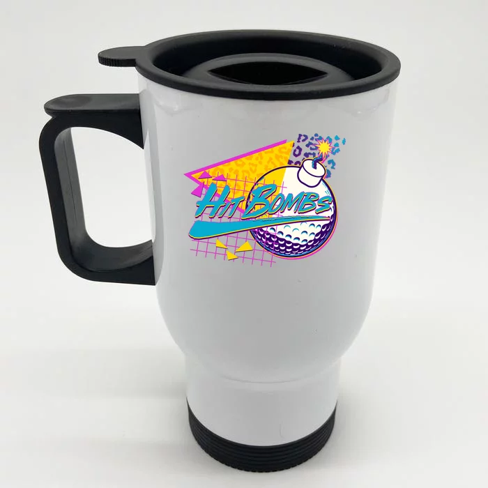 Retro 80's Hit Bombs Golfing Front & Back Stainless Steel Travel Mug