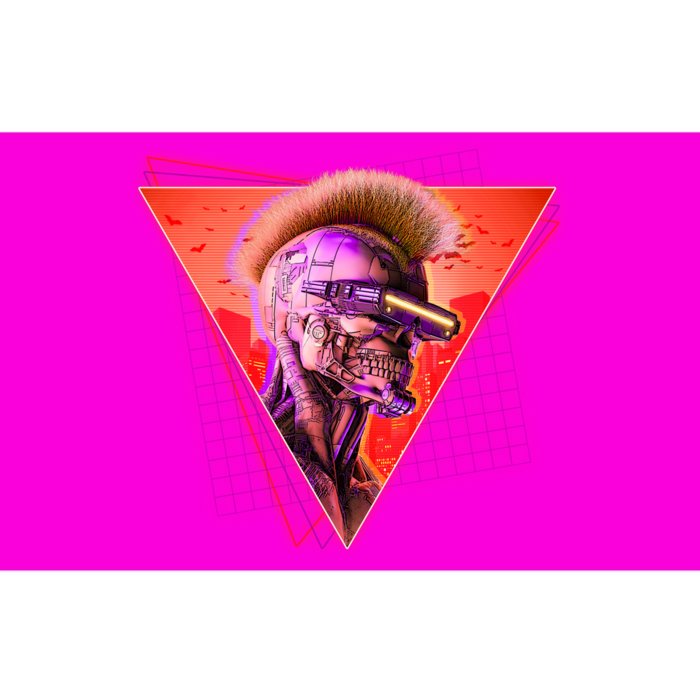 Retro 80s Halloween Cyberpunk Skeleton Bumper Sticker