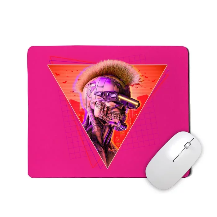 Retro 80s Halloween Cyberpunk Skeleton Mousepad