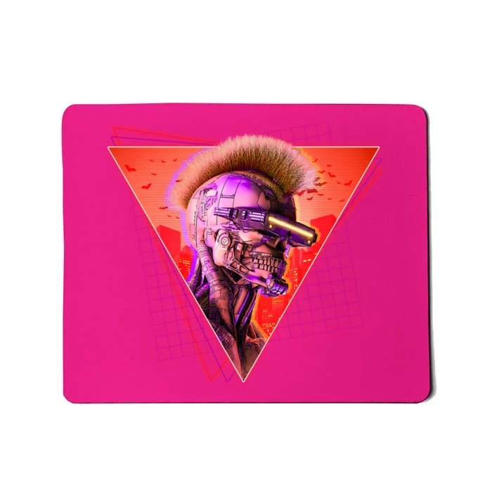 Retro 80s Halloween Cyberpunk Skeleton Mousepad