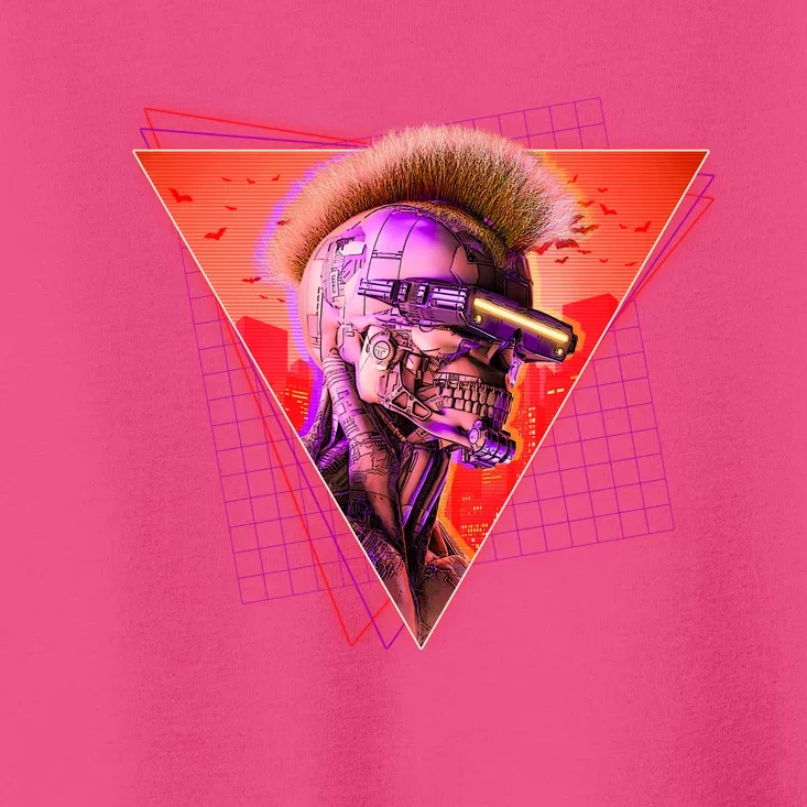 Retro 80s Halloween Cyberpunk Skeleton Toddler T-Shirt