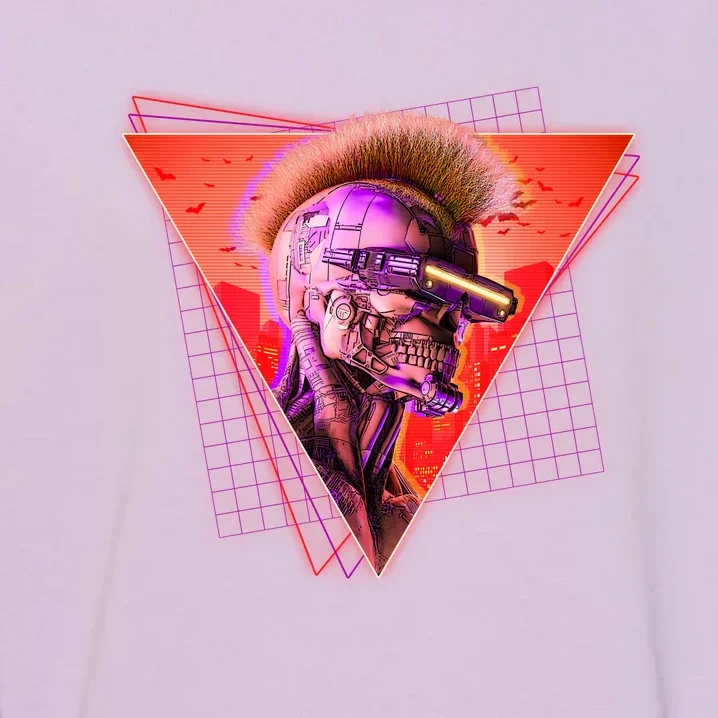 Retro 80s Halloween Cyberpunk Skeleton Garment-Dyed Sweatshirt