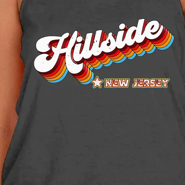 Retro 80s Hillside New Jersey Nj Women's Knotted Racerback Tank