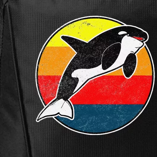 Retro 80s Killer Whale Vintage Beach Design City Backpack