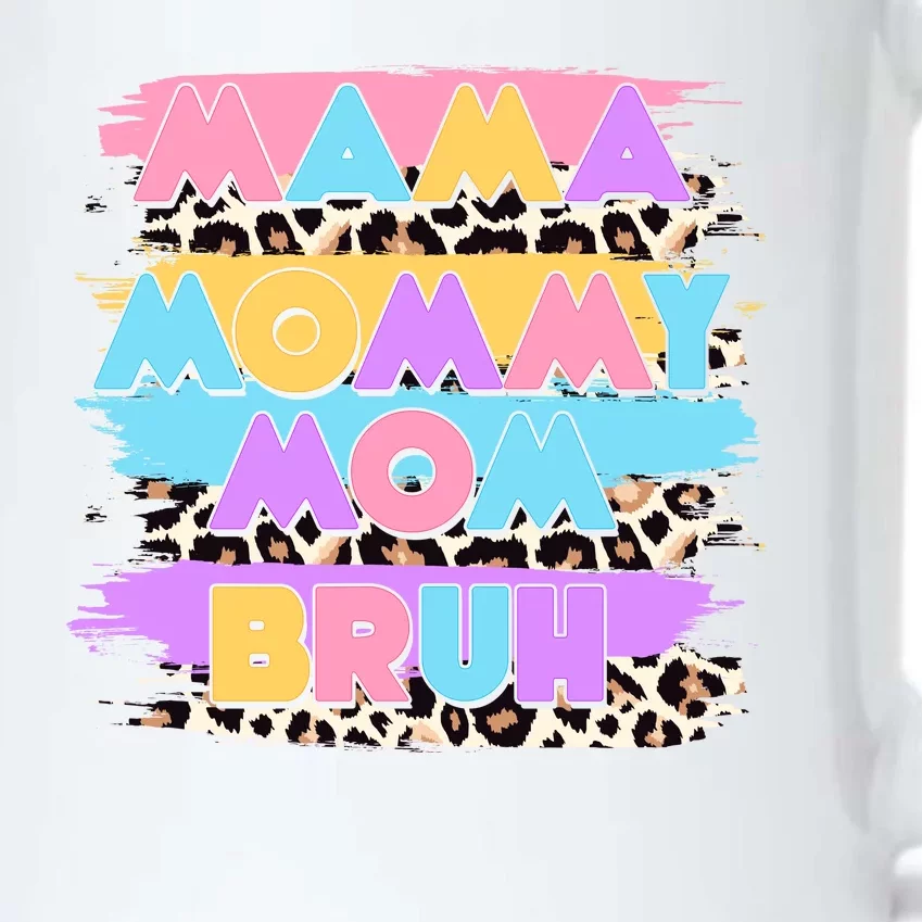 Retro 80's Leopard Print Mama Mommy Mom Bruh Black Color Changing Mug