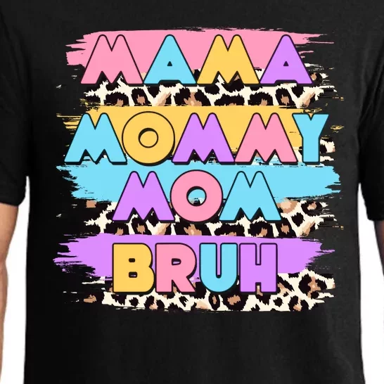 Retro 80's Leopard Print Mama Mommy Mom Bruh Pajama Set