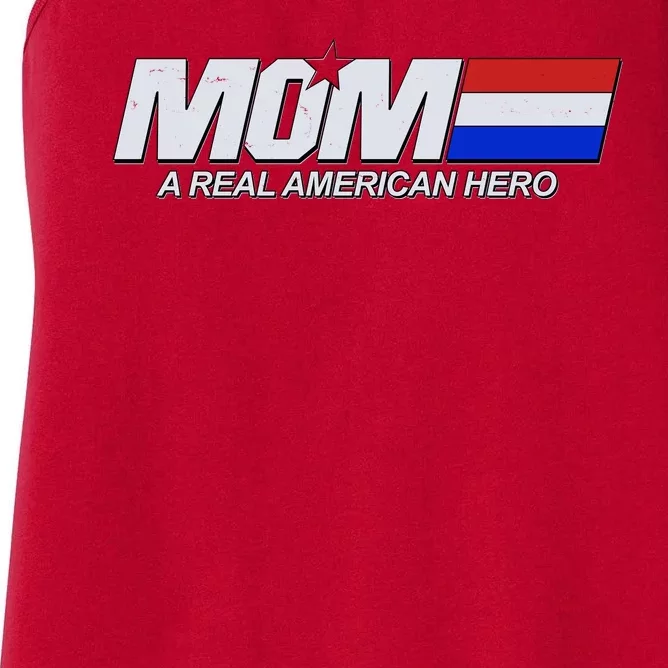 Retro 80's Mom A Real American Hero Women's Racerback Tank