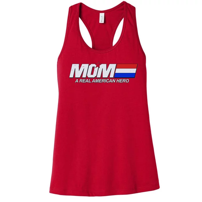 Retro 80's Mom A Real American Hero Women's Racerback Tank