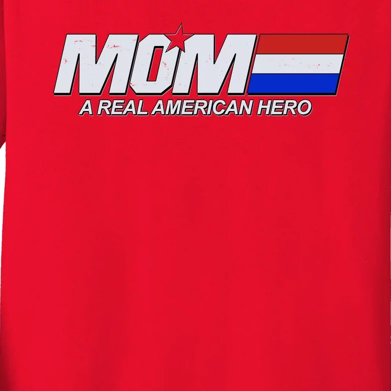 Retro 80's Mom A Real American Hero Kids Long Sleeve Shirt