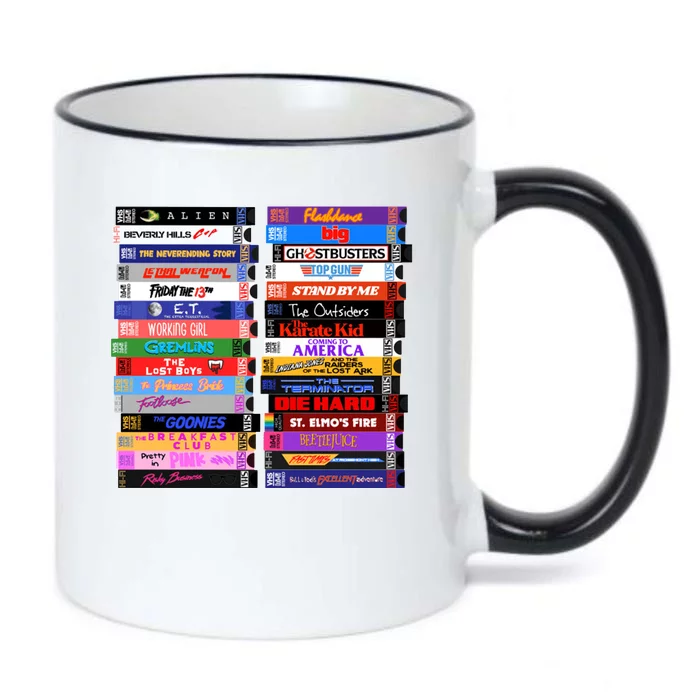 Retro 80s Movies Vhs Stacks Black Color Changing Mug