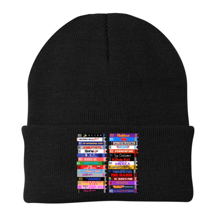 Retro 80s Movies Vhs Stacks Knit Cap Winter Beanie