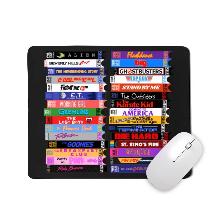 Retro 80s Movies Vhs Stacks Mousepad