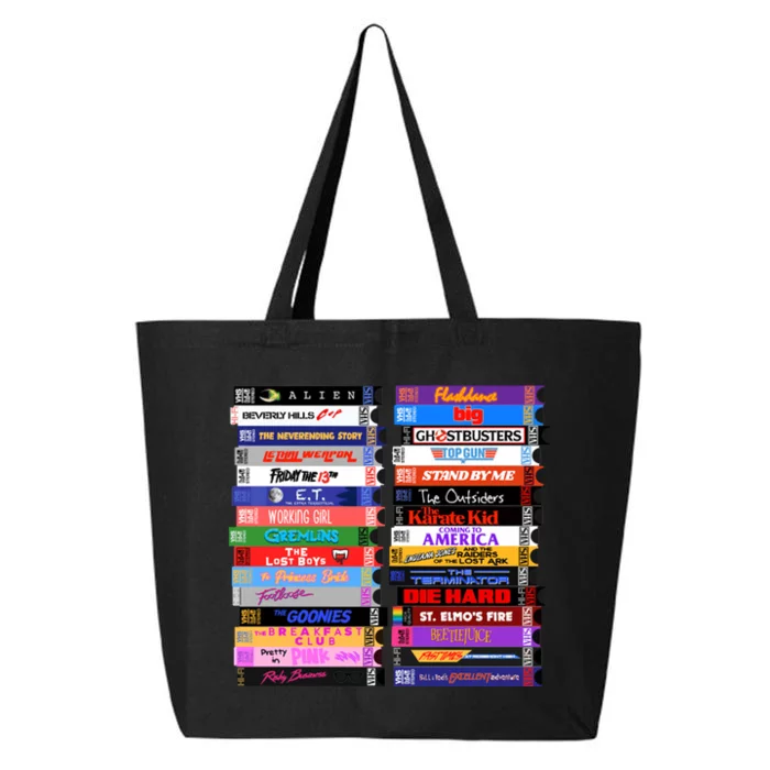 Retro 80s Movies Vhs Stacks 25L Jumbo Tote