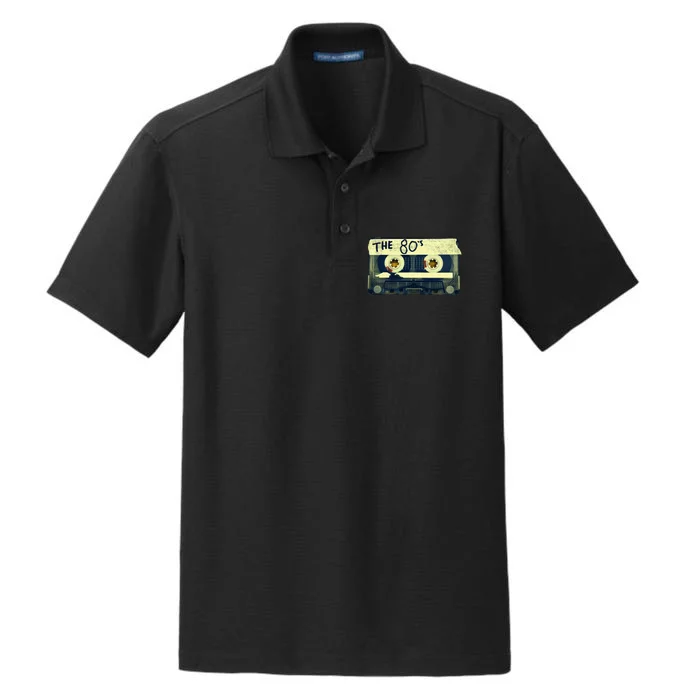 Retro 80S Mix Tape Dry Zone Grid Performance Polo