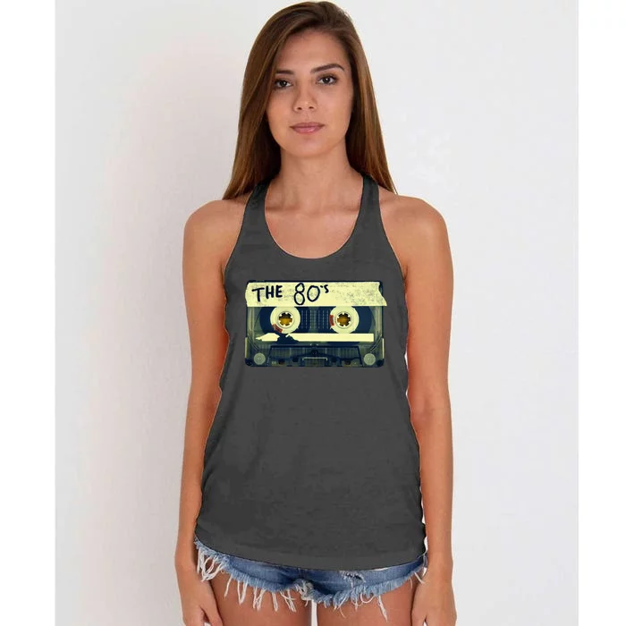 Retro 80S Mix Tape Women's Knotted Racerback Tank