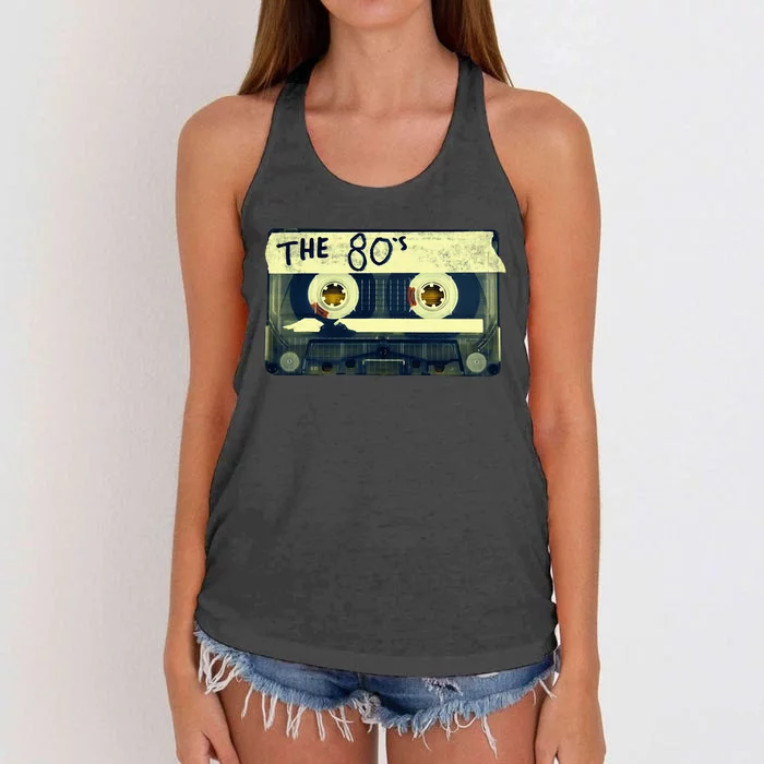 Retro 80S Mix Tape Women's Knotted Racerback Tank