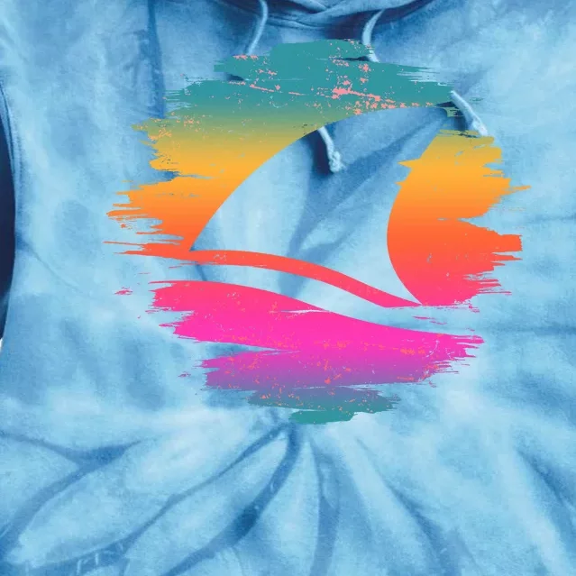 Retro 80's Neon Shark Fin Tie Dye Hoodie