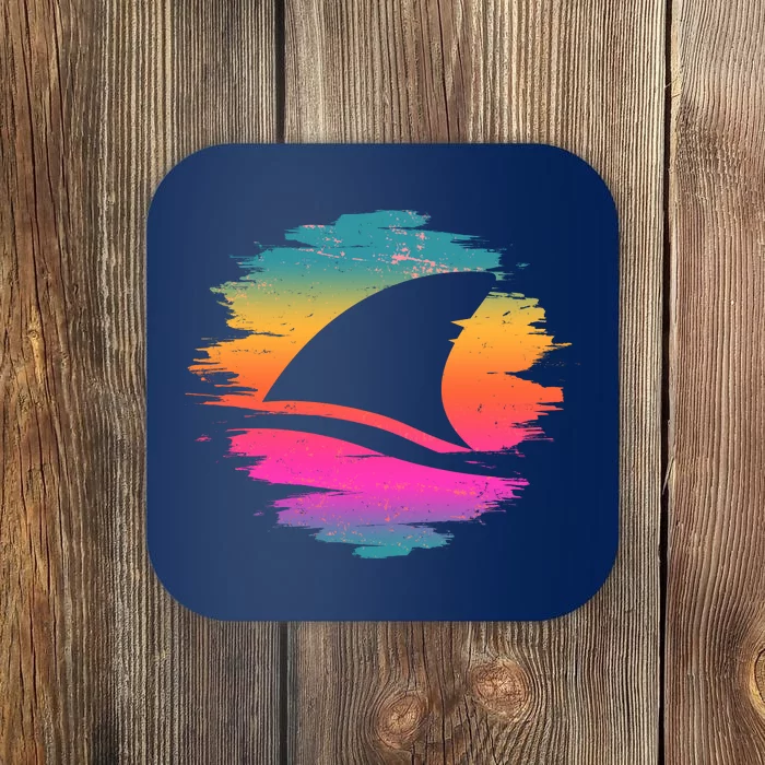 Retro 80's Neon Shark Fin Coaster