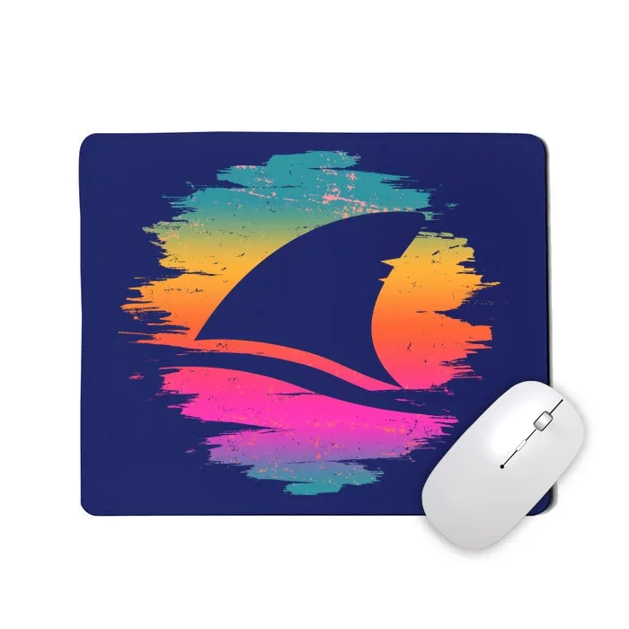 Retro 80's Neon Shark Fin Mousepad