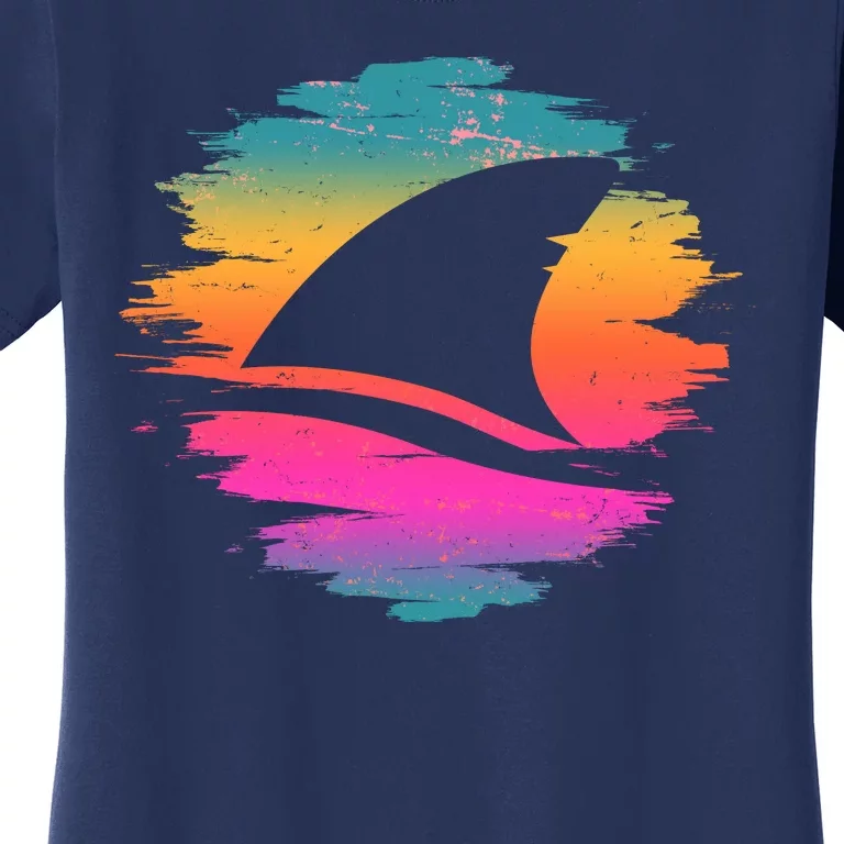 Retro 80's Neon Shark Fin Women's T-Shirt