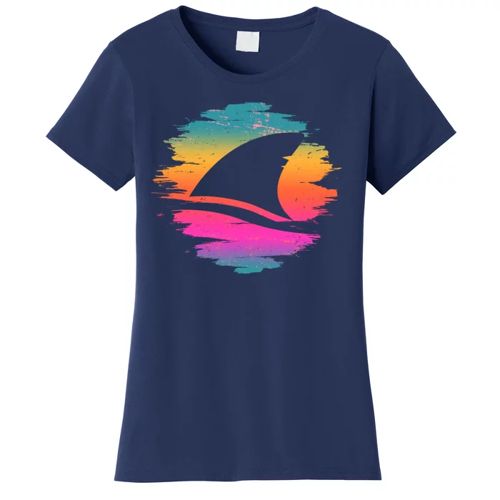 Retro 80's Neon Shark Fin Women's T-Shirt