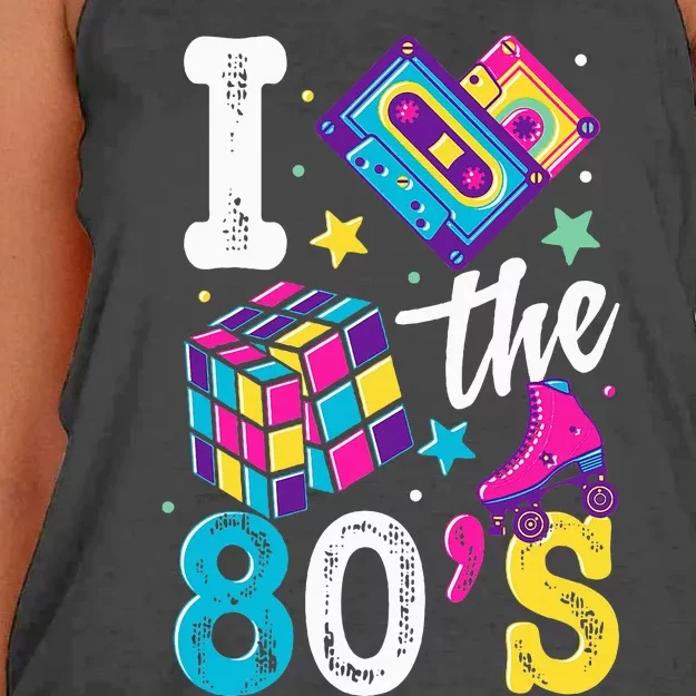 Retro 80's Party Supplies Eighties Costume Women's Knotted Racerback Tank