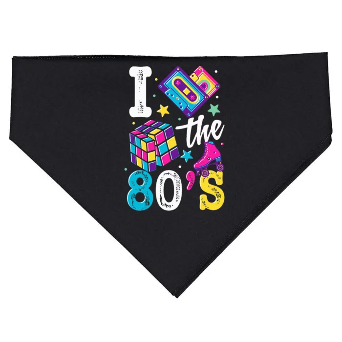 Retro 80's Party Supplies Eighties USA-Made Doggie Bandana