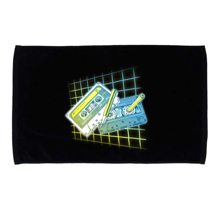 Retro 80's Rewind Cassette Tapes Broken Pencil Microfiber Hand Towel