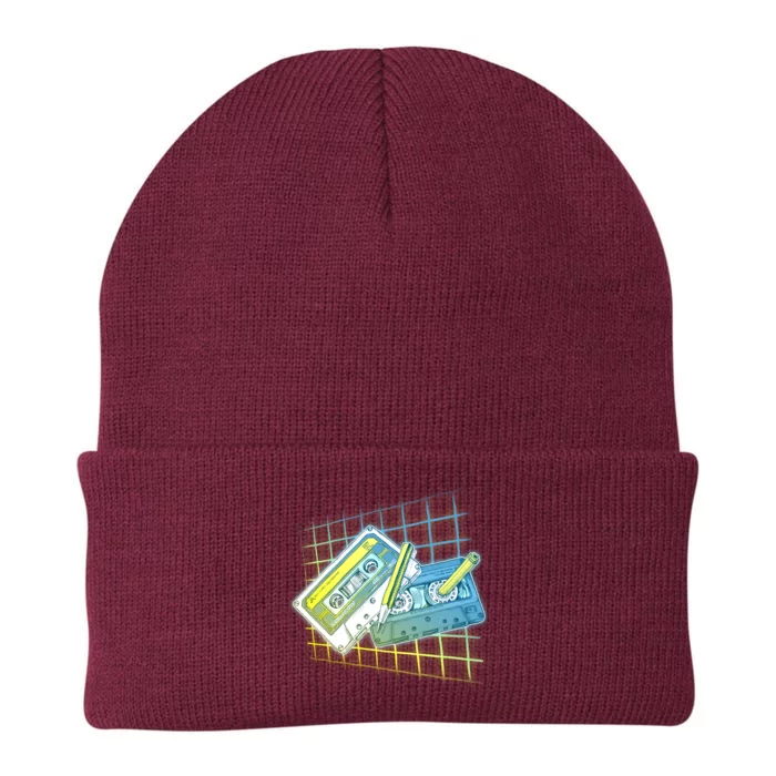 Retro 80's Rewind Cassette Tapes Broken Pencil Knit Cap Winter Beanie