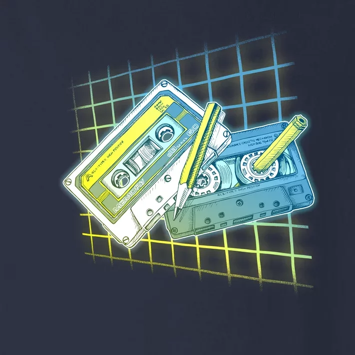 Retro 80's Rewind Cassette Tapes Broken Pencil Toddler Long Sleeve Shirt