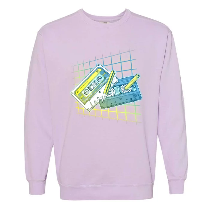 Retro 80's Rewind Cassette Tapes Broken Pencil Garment-Dyed Sweatshirt