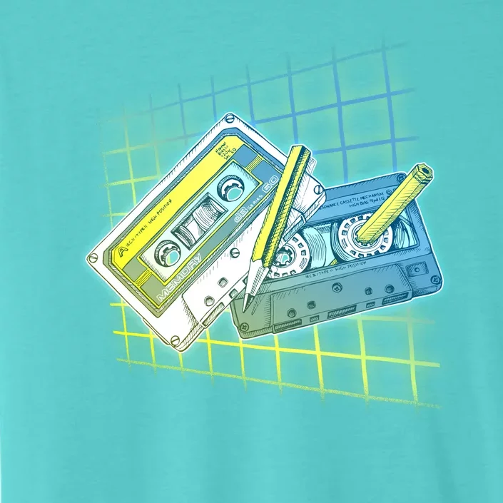 Retro 80's Rewind Cassette Tapes Broken Pencil ChromaSoft Performance T-Shirt