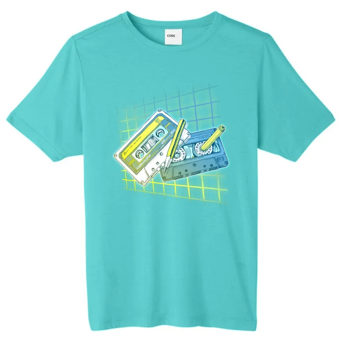 Retro 80's Rewind Cassette Tapes Broken Pencil ChromaSoft Performance T-Shirt