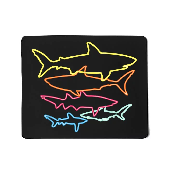 Retro 80s Shark Clothes Shark Party Mousepad