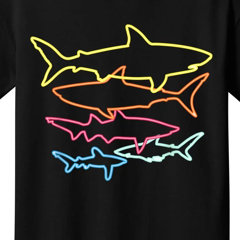 Retro 80s Shark Clothes Shark Party Kids T-Shirt