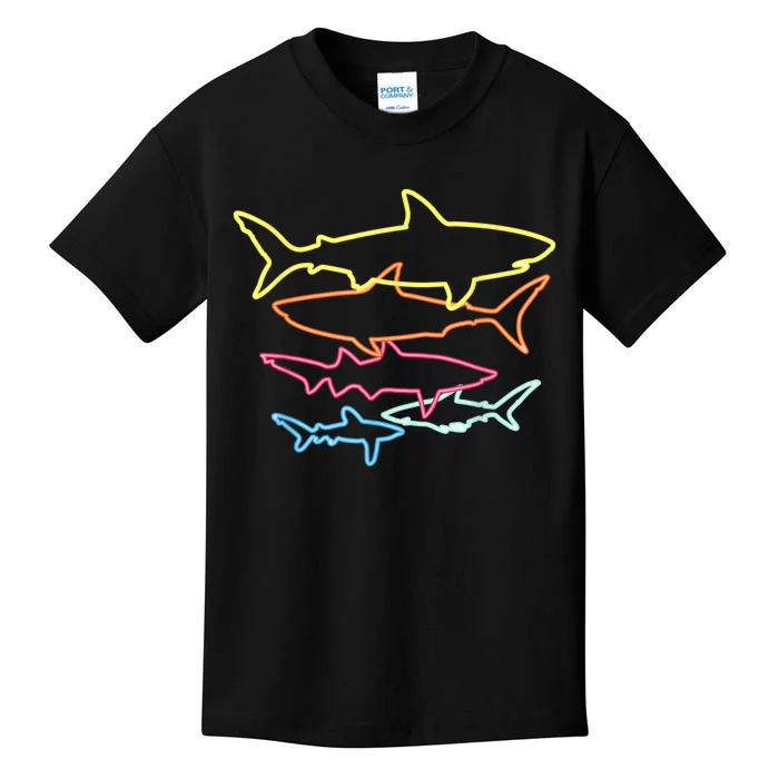 Retro 80s Shark Clothes Shark Party Kids T-Shirt