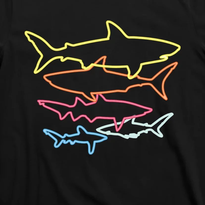 Retro 80s Shark Clothes Shark Party Sharks T-Shirt