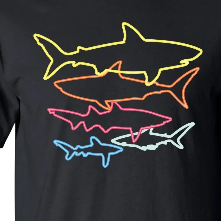 Retro 80s Shark Clothes Shark Party Sharks Tall T-Shirt