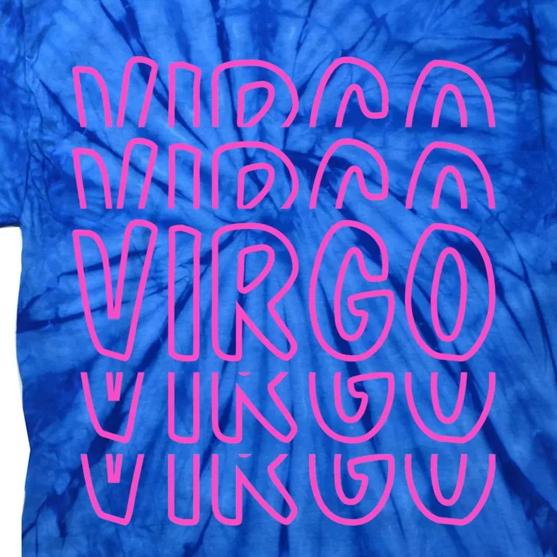 Retro 80s Virgo Zodiac Astrology Birthday August September Gift Tie-Dye T-Shirt