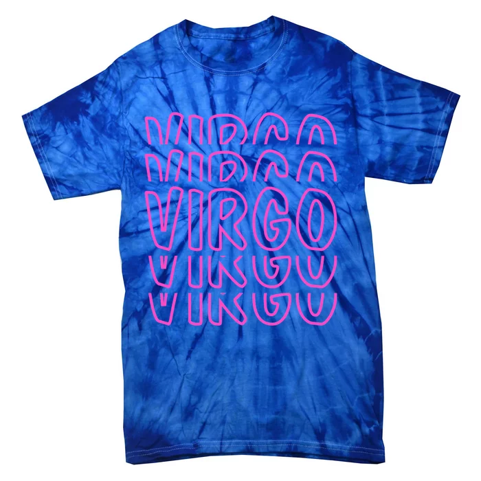 Retro 80s Virgo Zodiac Astrology Birthday August September Gift Tie-Dye T-Shirt