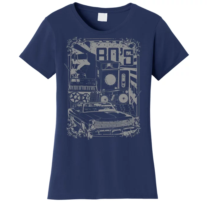 Retro 80's Vintage Classic Car Boombox Graphic Women's T-Shirt